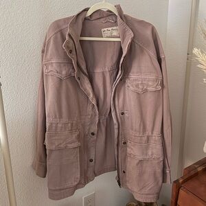We The Free Pink Utility Jacket Lightweight Cotton